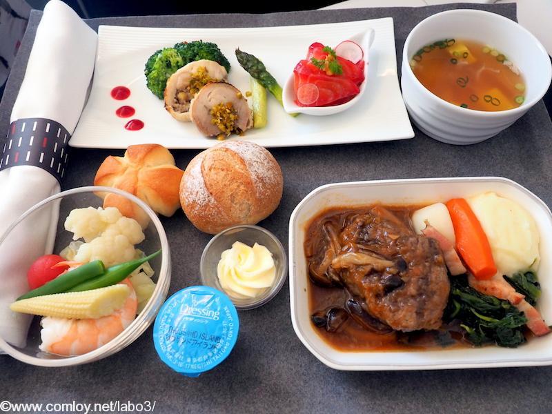 日本航空　JL29 羽田 – 香港 JAL SKY SUITEIIIビジネスクラス機内食