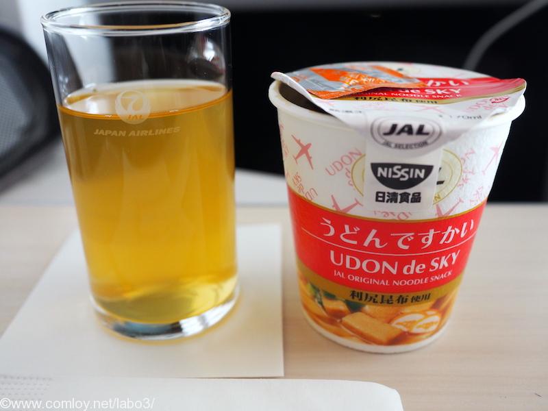 日本航空　JL37　羽田 - シンガポール　ビジネスクラス機内食 「うどんですかい」