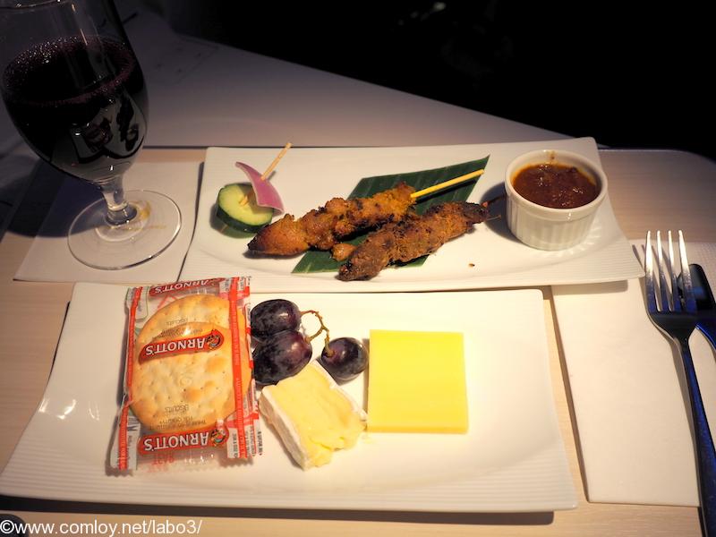 日本航空JL36 シンガポール – 羽田　ビジネスクラス　機内食 おやすみ前の軽食
