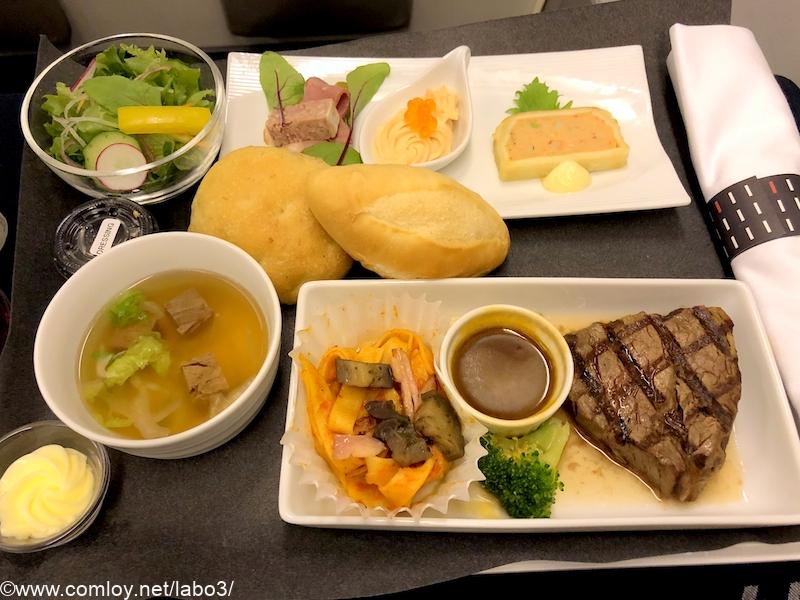 日本航空 JL99 羽田 - 台北（松山） ビジネスクラス機内食 夕食