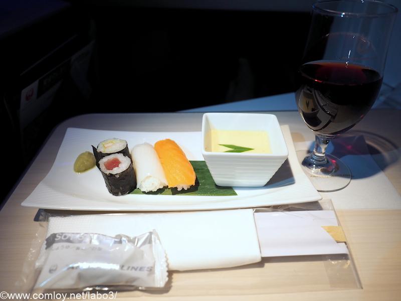 日本航空 JL34 羽田 - バンコク ビジネスクラス機内食 おやすみ前の軽食
