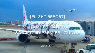 【Flight Report】 JAPAN AIRLINES JAL124 ITAMI TO HANEDA &JAL DIAMOND PREMIER LOUNGE 2018 DEC 日本航空 伊丹 - 羽田 搭乗記