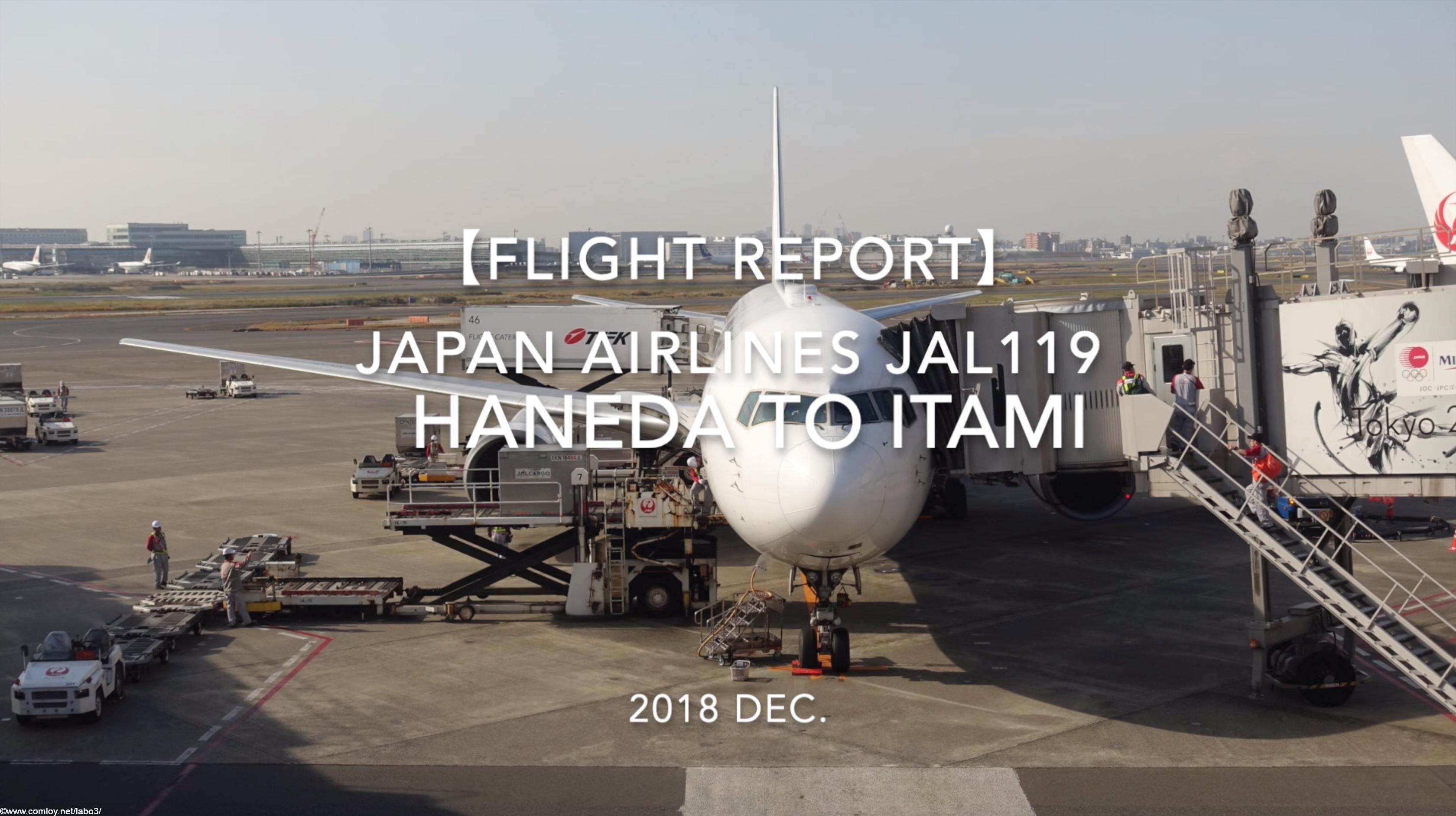 【Flight Report】 JAPAN AIRLINES JAL119 HANEDA TO ITAMI 2018 DEC 日本航空 羽田 - 伊丹 搭乗記