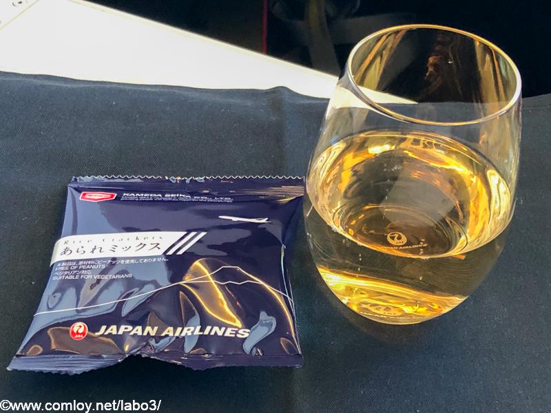 日本航空 JL31 羽田 - バンコク　ビジネスクラス　機内食 シャンパン