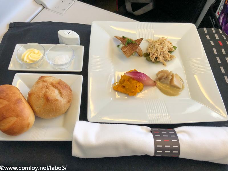 日本航空 JL31 羽田 - バンコク　ビジネスクラス　機内食 オードブル