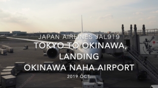 【機内から離着陸映像】2019 Oct Japan Airlines JAL919 TOKYO HANEDA to OKINAWA NAHA, Landing OKINAWA NAHA Airport