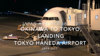 【機内から離着陸映像】2019 Oct Japan Airlines JAL920 OKINAWA NAHA to TOKYO HANEDA , Landing TOKYO HANEDA Airport