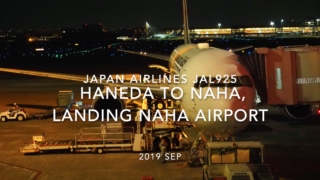 【機内から離着陸映像】2019 Sep Japan Airlines JAL925 HANEDA to NAHA, Landing NAHA Airport
