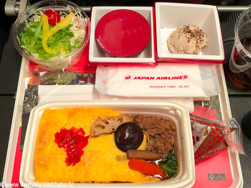日本航空JL99 羽田 - 台北 エコノミークラス機内食