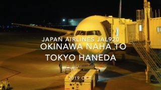 【Flight Report】2019 Oct Japan airlines JAL920 OKINAWA NAHA TO TOKYO HANEDA 日本航空 那覇 - 羽田 搭乗記