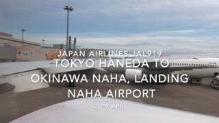 【機内から離着陸映像】2019 Apr JAPAN AIRLINES JAL919 TOKYO HANEDA to OKINAWA NAHA, Landing NAHA Airport