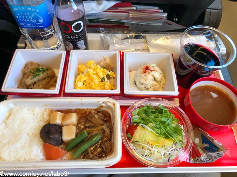日本航空 JL31 羽田 - バンコク エコノミークラス機内食