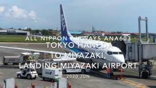 【機内から離着陸映像】2020 Jun All Nippon Airways ANA603 TOKYO HANEDA to MIYAZAKI, Landing MIYAZAKI Airport