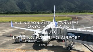 【機内から離着陸映像】2020 Sep ANA ANA1893 TOKYO HANEDA to HACHIJYO, Landing HACHIJYO Airport