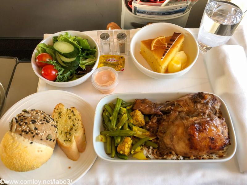 マレーシア航空 MH780 クアラルンプール - バンコクビジネスクラス機内食