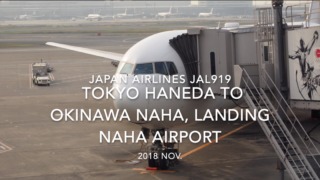 【機内から離着陸映像】2018 Nov. JAPAN Airlines JAL919 TOKYO HANEDA to OKINAWA NAHA, Landing NAHA Airport 日本航空 羽田 - 那覇 那覇空港着陸
