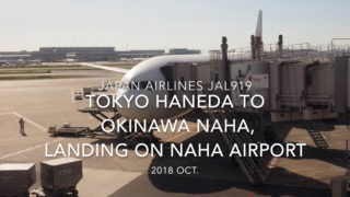【機内から離着陸映像】2018 OCT Japan Airlines JAL919 TOKYO HANEDA to OKINAWA NAHA, Landing on OKINAWA NAHA airport 日本航空 羽田 - 那覇 那覇空港着陸