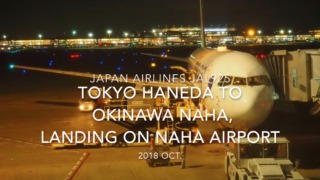 【機内から離着陸映像】2018 OCT Japan Airlines JAL925 TOKYO HANEDA to OKINAWA NAHA, Landing on OKINAWA NAHA airport 日本航空 羽田 - 那覇 那覇空港着陸