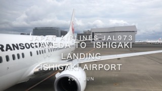 【機内から離着陸映像】2021 Jun Japan Airlines JAL973 TOKYO HANEDA to OKINAWA ISHIGAKI Landing ISHIGAKI Airport