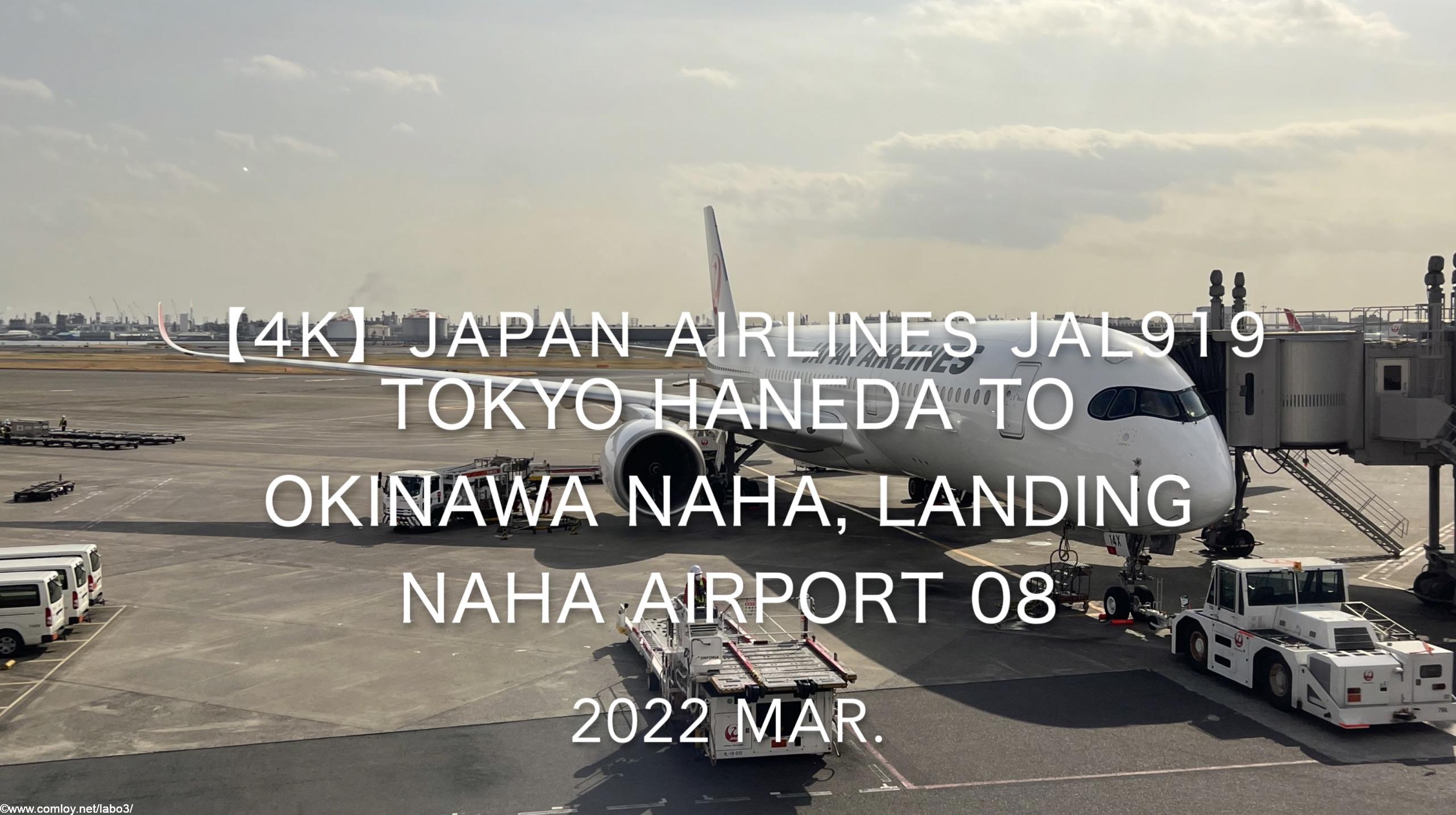 【機内から離着陸映像 4K】2022 Mar JAPAN AIRLINES JAL919 TOKYO HANEDA to OKINAWA NAHA, Landing NAHA Airport 08