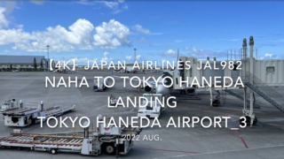 【機内から離着陸映像 4K】2022 Aug JAPAN AIRLINES JAL982 NAHA to TOKYO HANEDA LANDING TOKYO HANEDA Airport_3