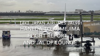 【Flight Report 4K】2022 Aug JAPAN AIRLINES JAL981 HANEDA to KUMEJIMA_3 and JAL DP LOUNGE 日本航空 羽田 - 久米島 搭乗記 _3