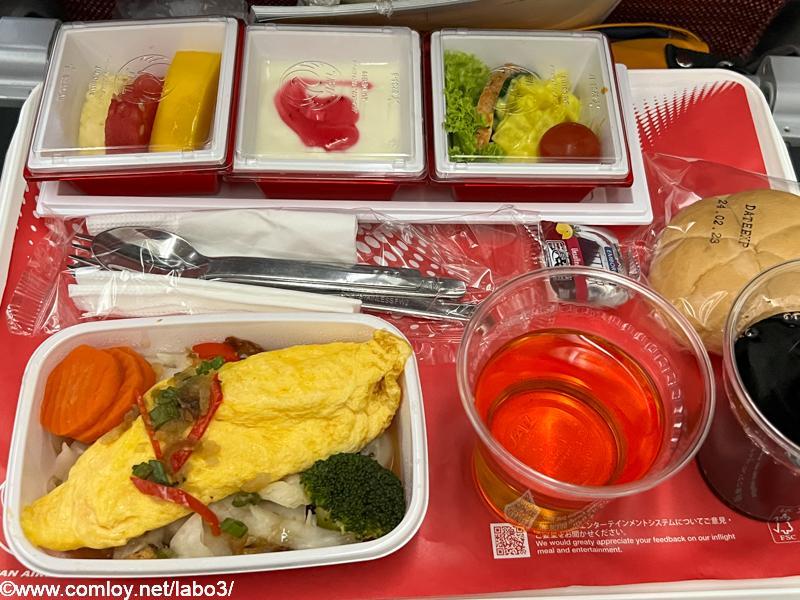 日本航空 JL724 クアラルンプール - 成田 エコノミークラス機内食