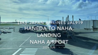 【機内から離着陸映像 4K】2024 JUN JAPAN AIRLINES JAL919 TOKYO HANEDA to OKINAWA NAHA, LANDING NAHA Airport