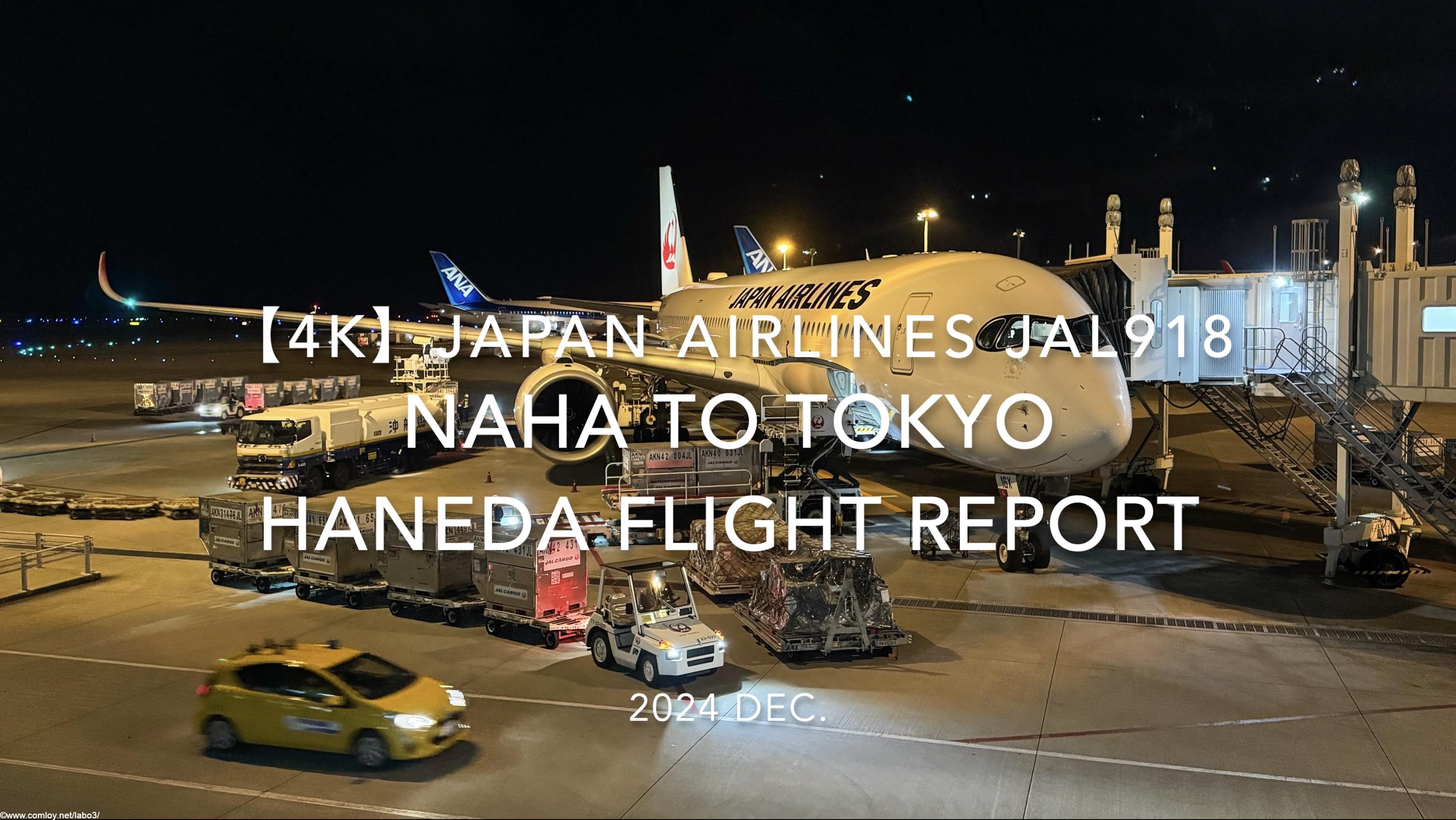 【Flight Report 4K】2024 DEC JAPAN AIRLINES JAL918 OKINAWA NAHA to TOKYO HANEDA 日本航空 那覇 - 羽田 搭乗記