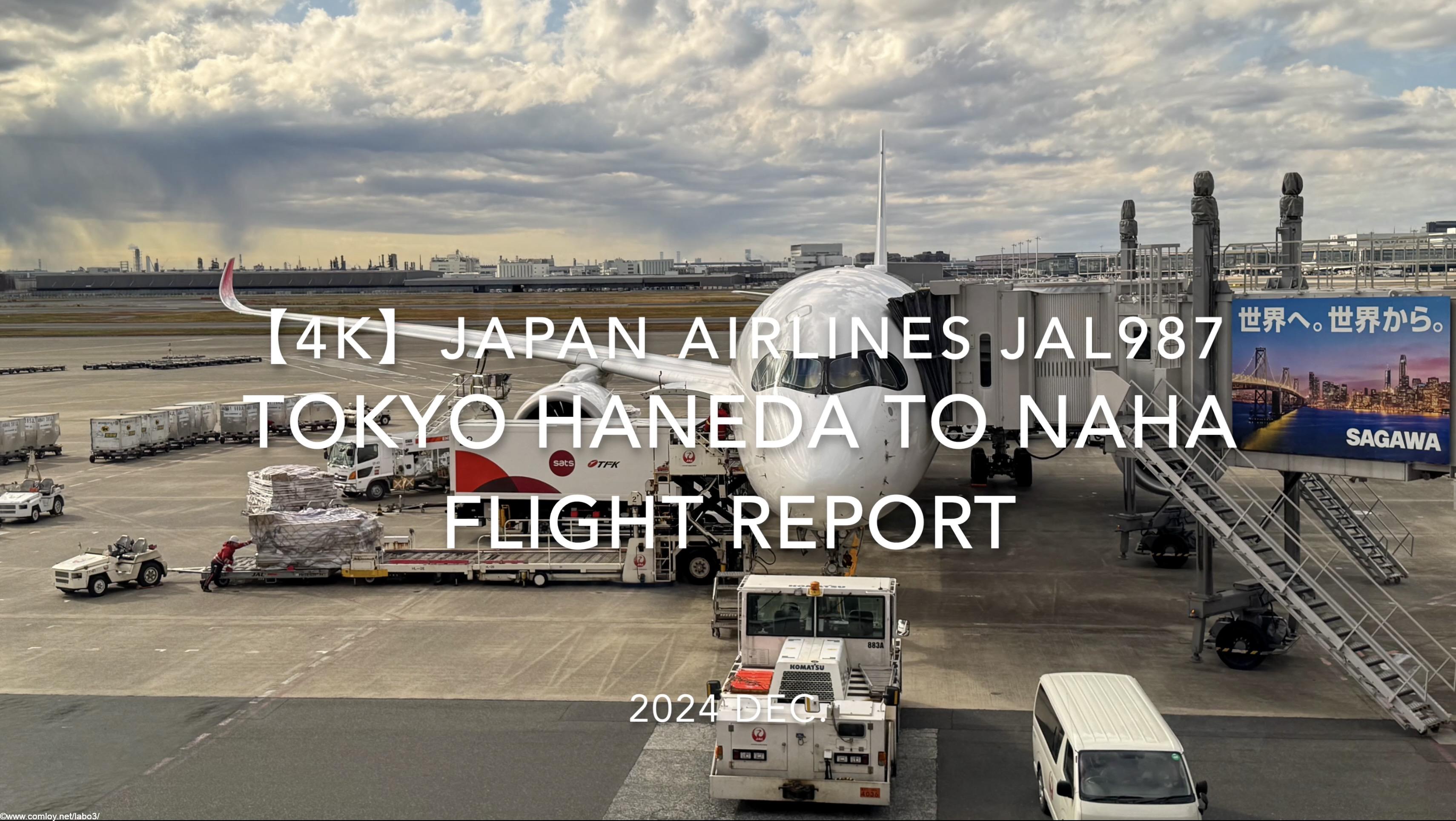 【Flight Report 4K】2024 DEC JAPAN AIRLINES JAL987 TOKYO HANEDA to OKINAWA NAHA 日本航空 羽田 - 那覇 搭乗記