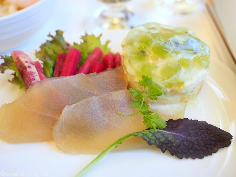 SHRIMP AND AVOCADO TIMBALE Lettuce, smoked tuna and red radish pickle
