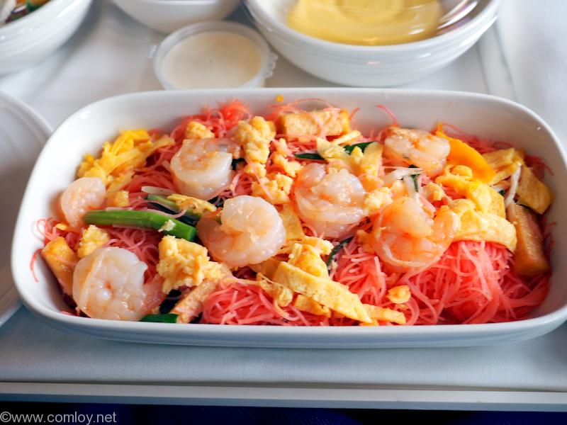 マレーシア航空 MH783 バンコク ー クアラルンプール ビジネスクラス機内食 Stir-fried Shrimp